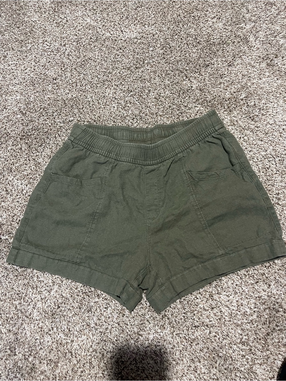 Old Navy Olive High-Rise Elastic-Waist Shorts
